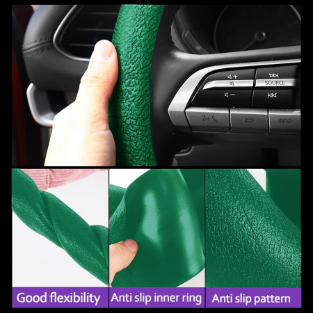 Husă Volan Verde din Silicon Elastic - CBD CORAL BEST DEALS Universal Fit [4]