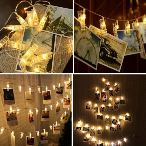 Instalatie Ghirlanda cu 20 Carlige si 20 de Leduri pentru Prindere Fotografii, Lumina Alba, CBD CORAL BEST DEALS [4]