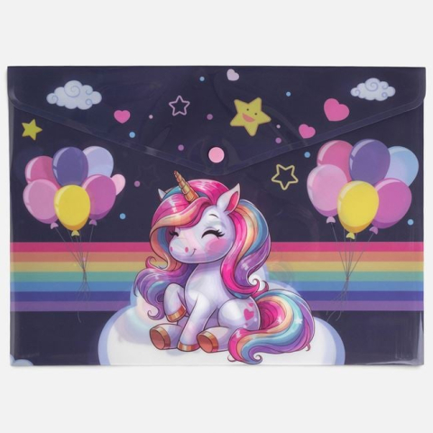 Hartie, caiete si articole de birou - Mapă cu Capsa Unicorn si Baloane 33x24cm