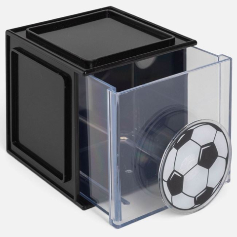 Rechizite si produse pentru scoala - Mini organizator birou cu minge de fotbal 8,5x8,5x8,5 cm