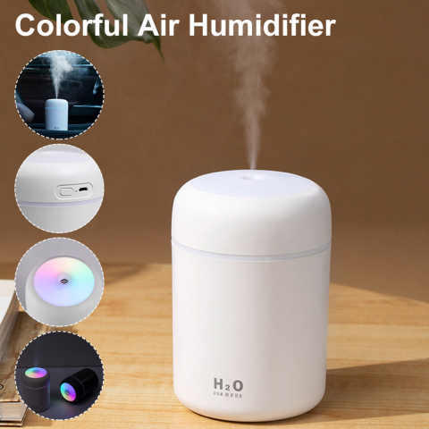 Mini Umidificator, Difuser, Model Premium cu 2 Moduri de Functionare A Luminilor si A Timpului de Functionare, Aromaterapie, Alb, Cbd Coral Best Deals [2]