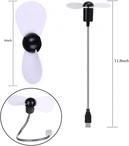 Mini Ventilator USB Reglabil pentru Calculator sau Laptop, ABS, Eficienta Maxima Premium, CBD CORAL BEST DEALS Negru [6]