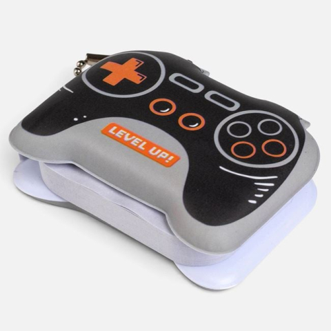 Rechizite si produse pentru scoala - Notițe Autoadezive Gamepad cu Breloc Pufos, 6x5 cm, 75 File