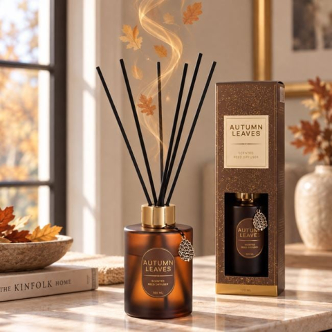 Decoratiuni interioare - Odorizant de cameră Autumn Leaves cu bețișoare, 100 ml