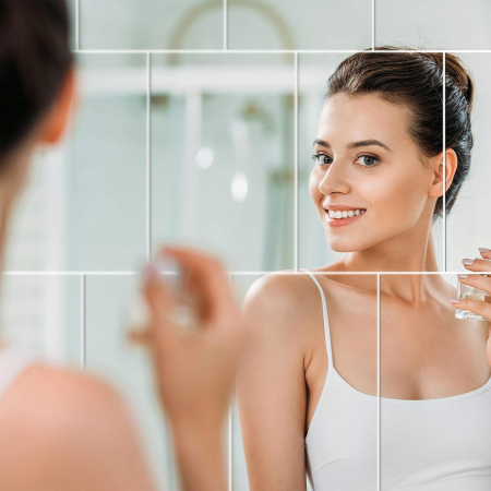 Oglinda Autoadeziva Premium, CBD CORAL BEST DEALS, pentru Decor Interior, Model Dreptunghi, Material PVC Acrilic, 15 x 10 cm, Set 6 Bucati [14]