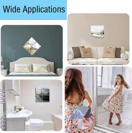 Oglinda Autoadeziva Premium, CBD CORAL BEST DEALS, pentru Decor Interior, Model Dreptunghi, Material PVC Acrilic, 15 x 10 cm, Set 6 Bucati [11]