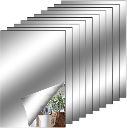 Oglinda Autoadeziva Premium, CBD CORAL BEST DEALS, pentru Decor Interior, Model Dreptunghi, Material PVC Acrilic, 15 x 10 cm, Set 6 Bucati [6]