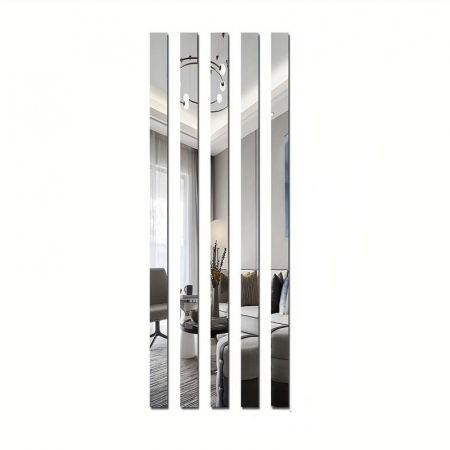 Casa si gradina - Oglinda Autoadeziva Premium, Dimensiuni 35 x 8 cm CBD CORAL BEST DEALS, Pentru Amenajarea Spatiului Interior, Model Dreptunghi, Set 6 Bucati