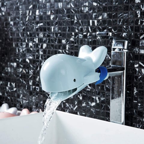 Ornament Baterie pentru Apa in Forma de Balena cu Doua Pozitii de Ghidare a Apei - Pentru Copii Compatibil Universal Baie sau Bucatarie, Albastru, CBD CORAL BST DEALS Finding Dory [2]