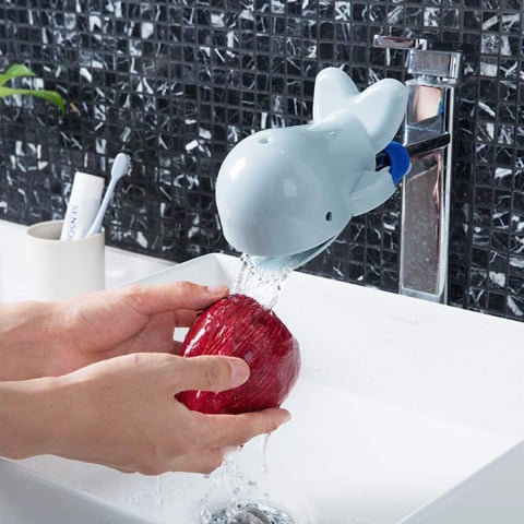 Ornament Baterie pentru Apa in Forma de Balena cu Doua Pozitii de Ghidare a Apei - Pentru Copii Compatibil Universal Baie sau Bucatarie, Albastru, CBD CORAL BST DEALS Finding Dory [3]