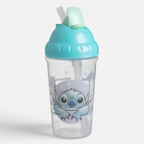 Bebe si copii - Pahar de antrenament Stitch cu pai 295 ml bleu