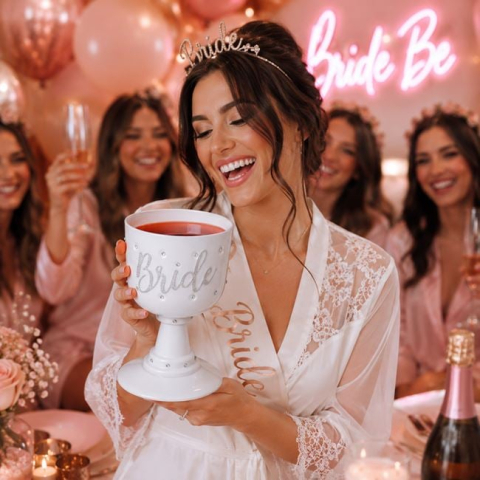 Articole pentru petreceri - Pahar Gigant pentru Vin Alb "Bride" 768ml