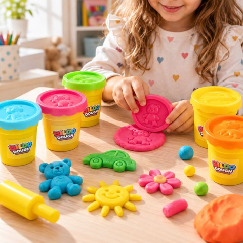 Articole pentru petreceri - Set Plastilină Neon, 5 Borcane x 135 g