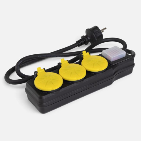 Organizare si depozitare casa - Prelungitor Exterior IP44 cu 3 Prize Schuko și Capace, Cablu 1,2 m