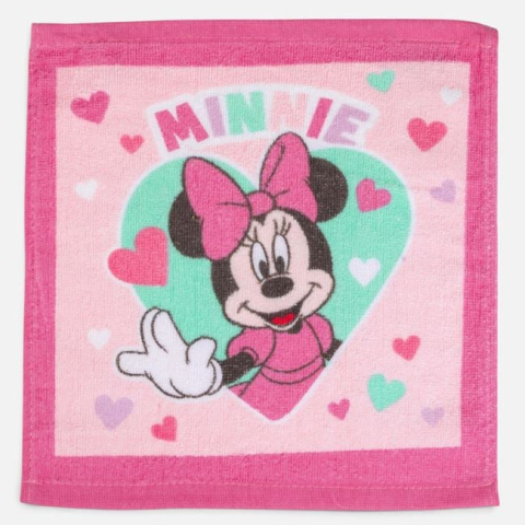 Textile si accesorii copii - Prosopel Roz Minnie din Bumbac, 30x30 cm, 333 GSM