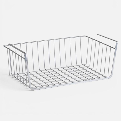 Mobilier si accesorii pentru casa - Raft Suspendabil Metalic Argintiu 40 x 26 x 15 cm