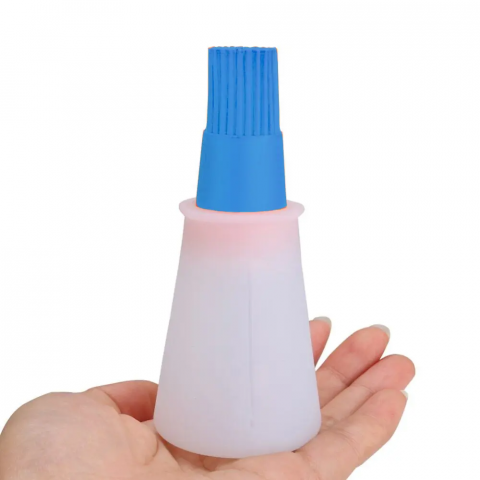 Recipient Gradat cu Pensula din Silicon,  pentru Ulei, Unt Topit sau Ou Topit, Albastru,CBD CORAL BEST DEALS Albastru [4]