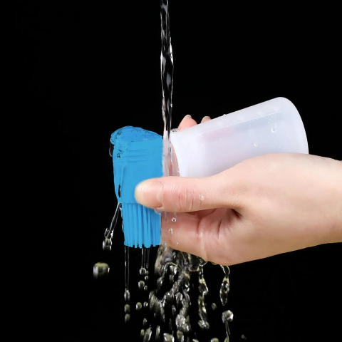 Recipient Gradat cu Pensula din Silicon,  pentru Ulei, Unt Topit sau Ou Topit, Albastru,CBD CORAL BEST DEALS Albastru [3]