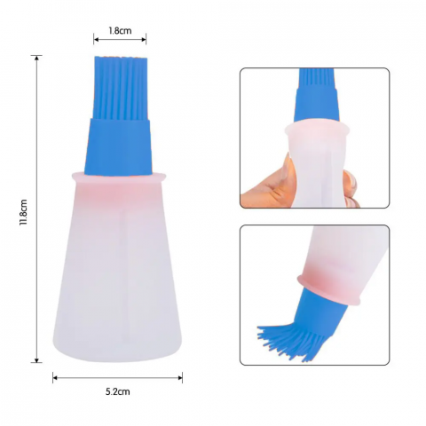 Recipient Gradat cu Pensula din Silicon,  pentru Ulei, Unt Topit sau Ou Topit, Albastru,CBD CORAL BEST DEALS Albastru [6]