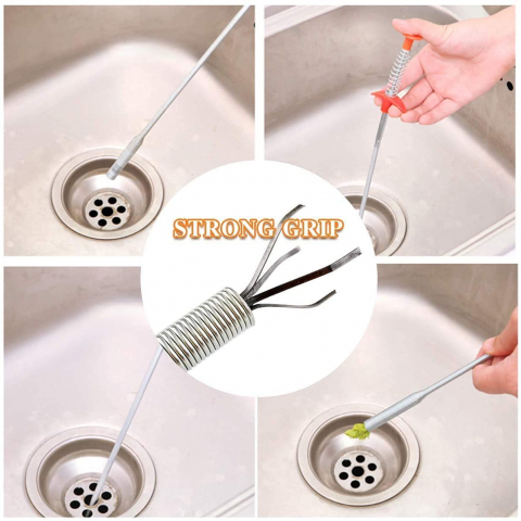 Sarpe pentru Desfundat Chiuvete, Instalatii de Scurgere si Tevi, Cazi, Cabine de Dus, WC, Sistem Mecanic Premium din Otel, Flexibil si Universal Compatibil, Negru, 90cm, CBD CORAL BEST DEALS [1]