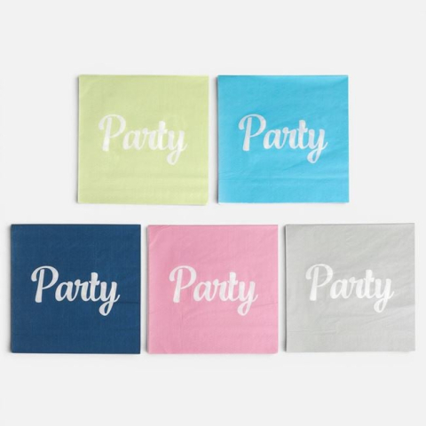 Articole pentru petreceri - Șervețele de Masă cu 2 Straturi 5 Culori "Party" 33x33cm – 50buc