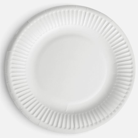 Articole pentru petreceri - Set 10 Farfurii Ecologice Albe din Hârtie, Ø19,5 cm