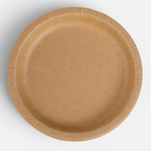 Articole pentru petreceri - Set 10 Farfurii Kraft Bej, Ø23 cm