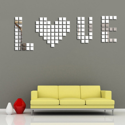 Set 100 Bucati Oglinzi Acrilice Adezive in Forma de Patrat, Marime 4 X 4 Cm pentru Decor si Design Interior, Pvc Cbd Coral Best Deals [7]