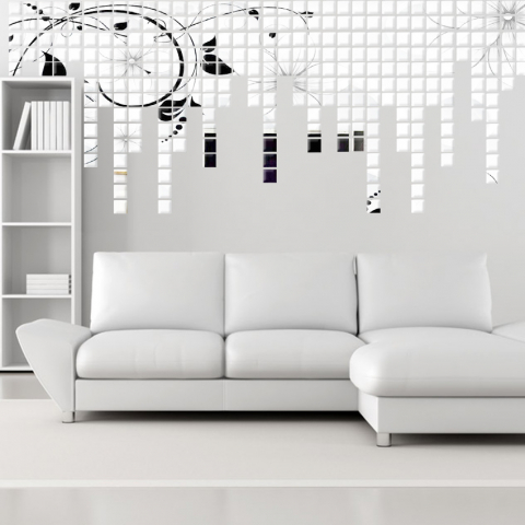 Set 100 Bucati Oglinzi Acrilice Adezive in Forma de Patrat, Marime 4 X 4 Cm pentru Decor si Design Interior, Pvc Cbd Coral Best Deals [4]