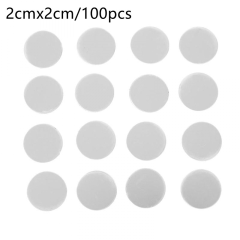 Set 100 Oglinzi Acrilice, in Forma de Bulina, Decorative, pentru Decorarea Peretilor, 2 x 2 cm, CBD CORAL BEST DEALS Argintiu 2 cm [2]