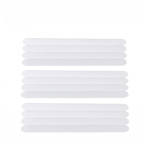 Adezivi si benzi adezive - Set 12 Benzi Anti Alunecare, 2 x 20 cm, pentru Podea Baie, Cabina de Dus, Cada si Scari din Silicon Auto Adeziv, 2 x 20 cm, CBD CORAL BEST DEALS