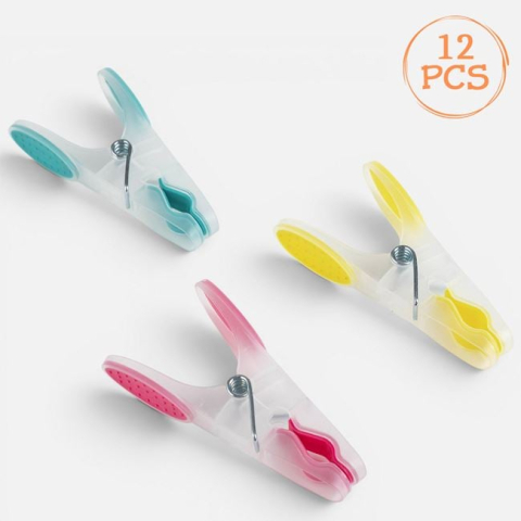Organizare si depozitare casa - Set 12 Clești SoftGrip pentru Rufe, 8,5 cm
