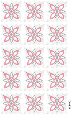 Stickere decorative autoadezive - Set 15 Stickere Decorative pentru Faianta sau Perete, Mandala Multicolor, 7.5cm, CBD CORAL BEST DEALS Roz 7.5 cm
