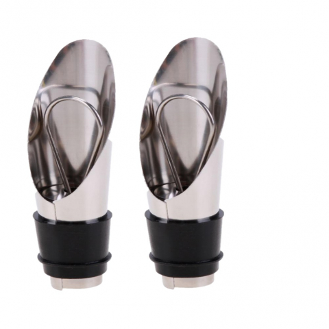 Tirbusoane si dopuri - Set 2 Dopuri din Aluminiu pentru Sticle de Vin din Inox, Model Premium, CBD CORAL BEST DEALS Argintiu