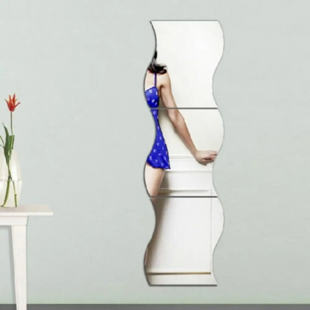 Set 24 Oglinzi Acrilice Decorative, CBD CORAL BEST DEALS, 12cmx10cm, Model Valuri, Autoadezive [14]