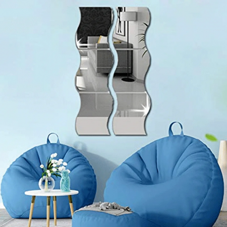 Set 24 Oglinzi Acrilice Decorative, CBD CORAL BEST DEALS, 12cmx10cm, Model Valuri, Autoadezive [20]