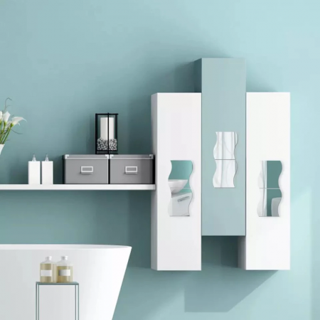 Set 24 Oglinzi Acrilice Decorative, CBD CORAL BEST DEALS, 12cmx10cm, Model Valuri, Autoadezive [4]