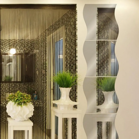 Set 24 Oglinzi Acrilice Decorative, CBD CORAL BEST DEALS, 12cmx10cm, Model Valuri, Autoadezive [15]