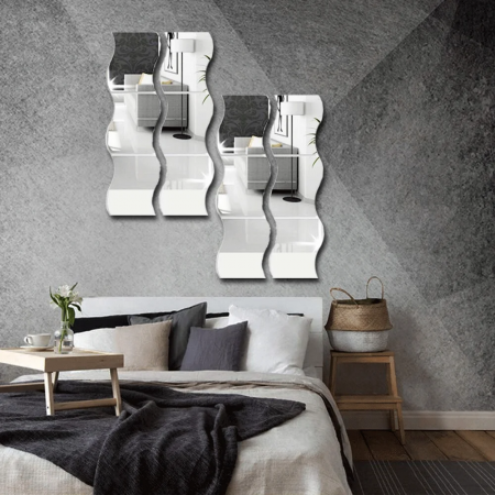 Set 24 Oglinzi Acrilice Decorative, CBD CORAL BEST DEALS, 12cmx10cm, Model Valuri, Autoadezive [17]