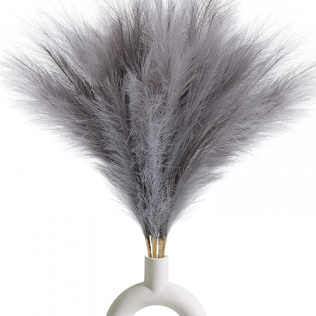 Import EmagMarketplace - Set 3 Fire Iarba de Pampas Artificiala pentru, Amenajari si Decoratiuni Interioare, Material de Calitate Premium, Matase Fina, Inaltime 43.5 cm, Gri Cenusiu Melange, CBD CORAL BEST DEALS