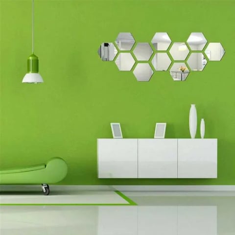 Casa si gradina - Set 3 Oglinzi Acrilice, Decorative Hexagonale
