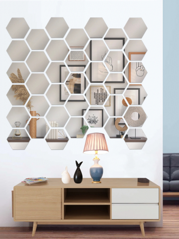 Set 3 Oglinzi Acrilice, Decorative Hexagonale [6]