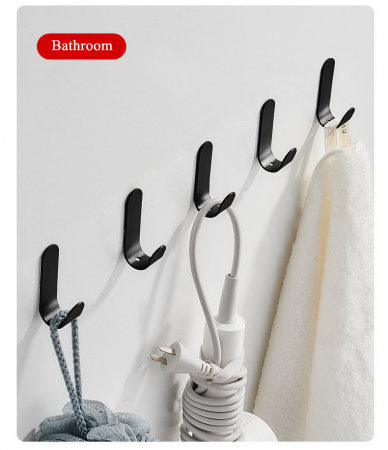 Set 3 Suporti Adezivi Metal Negru - CBD CORAL BEST DEALS [3]