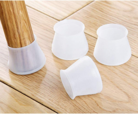 Set 4 Protectii din Silicon, Dimensiune Universala, pentru Picioare de Scaune si Mese, Transparente, CBD CORAL BEST DEALS 3 cm 4 cm 0.3 mm [8]