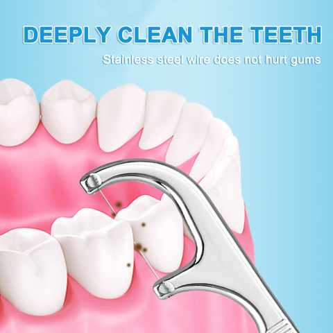 Set 4 Scobitori, din Otel Cromat, Ajuta la Preventia Cariilor, Argintiu, CBD CORAL BEST DEALS [2]