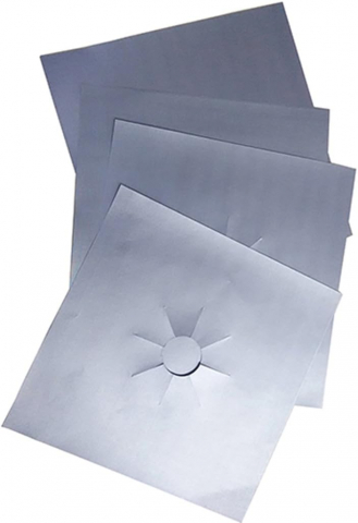 Set 4 folii de protecție pentru plită sau aragaz, ignifuge, reutilizabile, universale, 27 cm