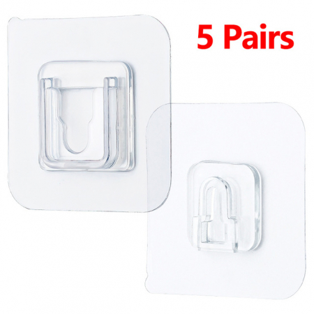 Set 5 Agățători Autoadezive Transparente - CBD CORAL BEST DEALS [4]
