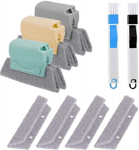 Set curățare tâmplărie PVC,Bureți abrazivi pentru geamuri,Perii dure cu mini fărăș