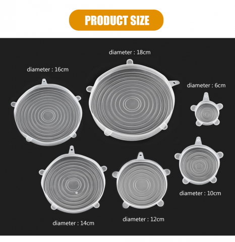 Set 6 Capace din Silicon,6 Marimi, pentru Vase de Gatit si Recipiente de Depozitare Alimente, CBD CORAL BEST DEALS 18 cm [7]