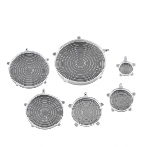 Capace vase pentru gatit - Set 6 Capace din Silicon,6 Marimi, pentru Vase de Gatit si Recipiente de Depozitare Alimente, CBD CORAL BEST DEALS 18 cm